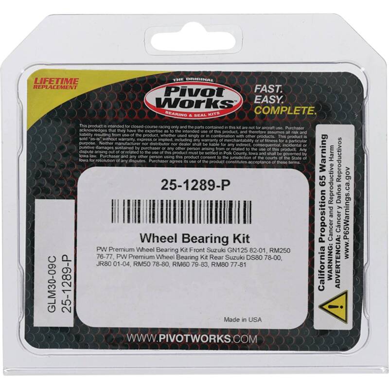 Pivot Works Suzuki Wheel Bearing Kit Premium Bearings