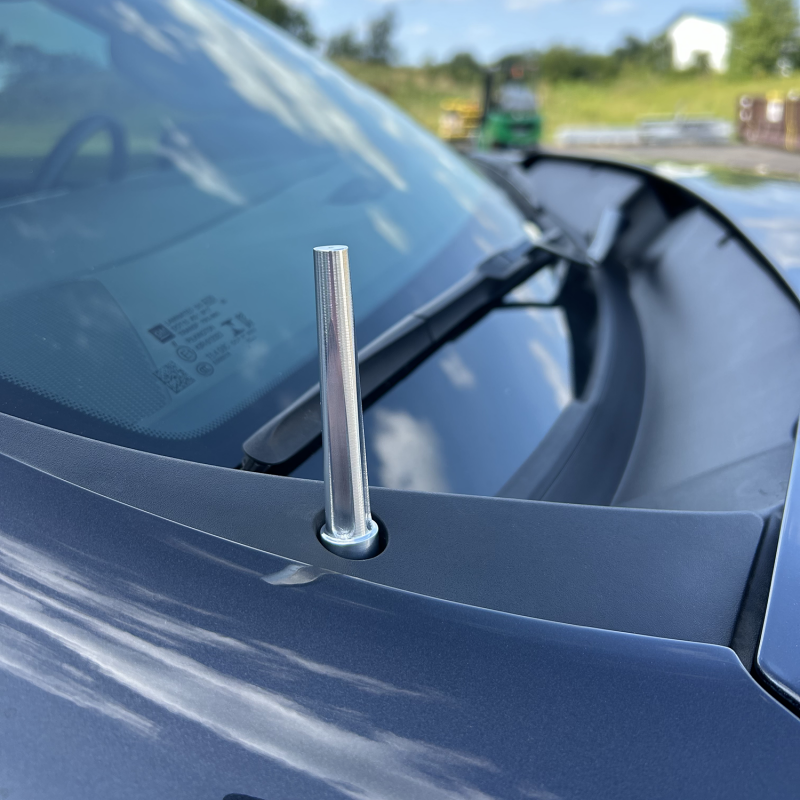 Wehrli 20-25 Chevy Silverado Billet TIG Torch Stubby Antenna - Raw Aluminum