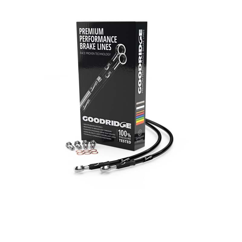 Goodridge 08-11 Harley-Davidson FXCW/FXCWC Clear Front Brake Line w/Black Fitting