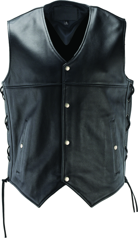 Kuryakyn Leather By River Road Old Skool Leather Vest Black - 2XL