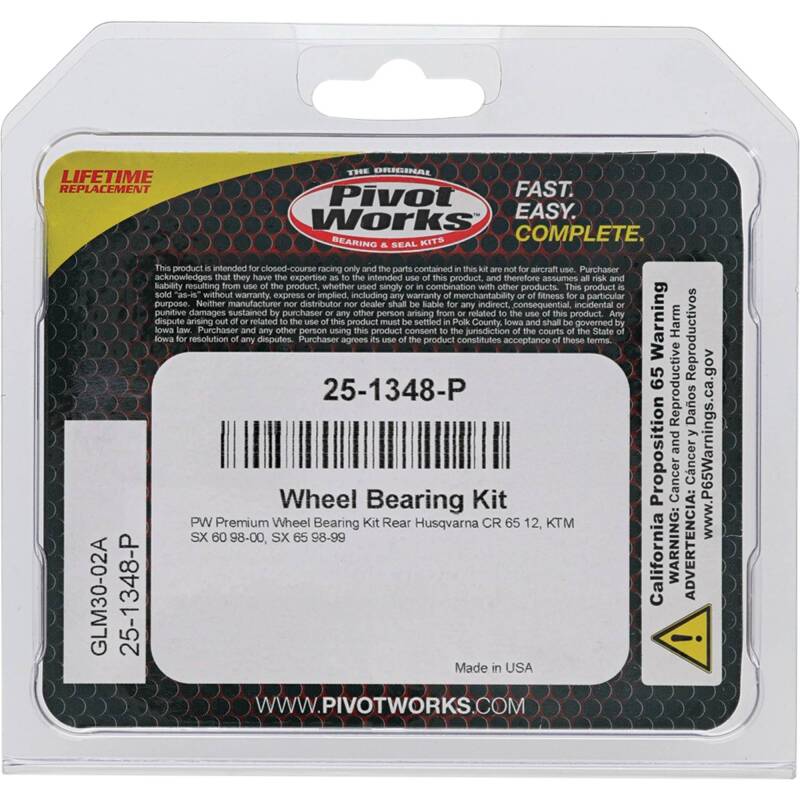 Pivot Works Husqvarna, KTM Wheel Bearing Kit Premium Bearings