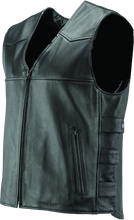 Load image into Gallery viewer, Kuryakyn Leather By River Road Plains Leather Vest Black - Small