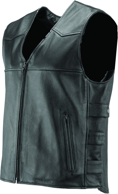 River Road Plains Leather Vest Black - Small