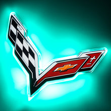 Load image into Gallery viewer, Oracle Corvette C7 Rear Illuminated Emblem - Aqua NO RETURNS