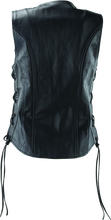 Load image into Gallery viewer, River Road Sapphire Leather Vest Black Womens - Small