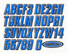 Load image into Gallery viewer, Hardline Boat Lettering Registration Kit 3 in. - 400 Blue Solid