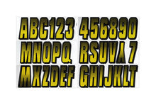 Load image into Gallery viewer, Hardline Boat Lettering Registration Kit 3 in. - 300 Yellow/Black