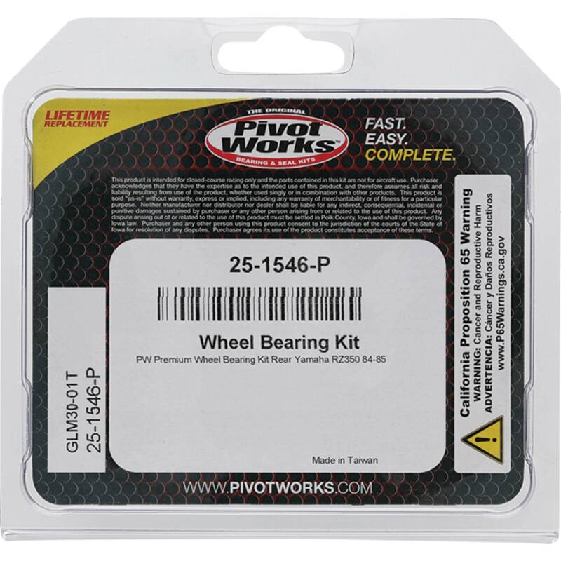 Pivot Works Yamaha Wheel Bearing Kit Premium Bearings
