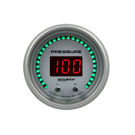 Autometer 52.4mm Silver Switchable 0-1600 PSI/0-110 BAR Fluid Pressure UltraLite Elite Digital Gauge