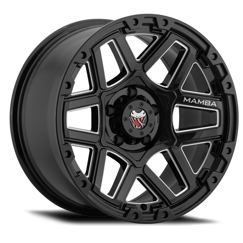 Mamba M23 18x9 5x127 ET12 Gloss Black w/ Machined Ball Cut