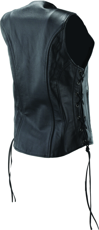 River Road Sapphire Leather Vest Black Womens - Small