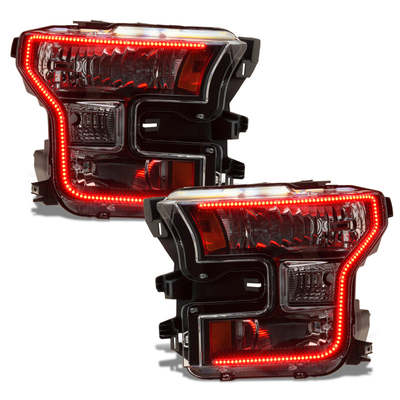 Oracle 15-17 Ford F-150 Dynamic RGB+A Pre-Assembled Headlights Halogen - Blk Edition - SEE WARRANTY