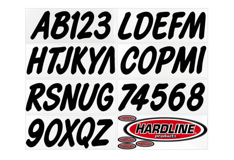 Hardline Boat Lettering Registration Kit 3 in. - 400 Black Solid