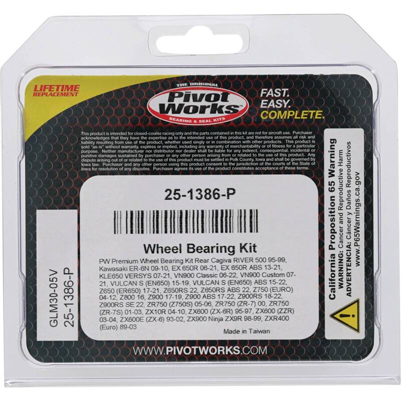Pivot Works Cagiva, Kawasaki Wheel Bearing Kit Premium Bearings