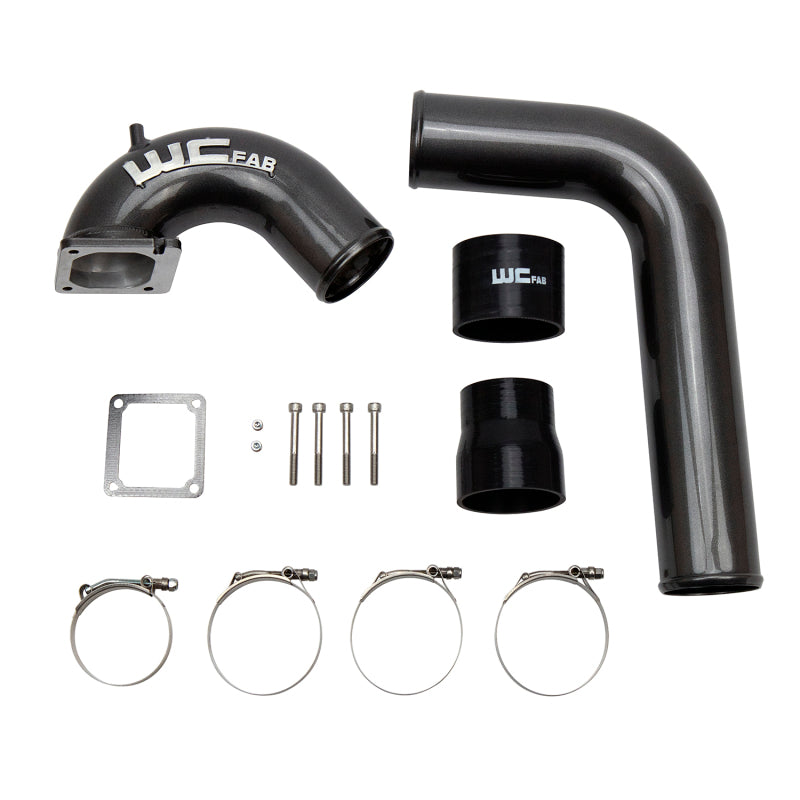 Wehrli 03-07 Dodge 5.9L Cummins 3.5in Intake Horn & Driver Side Intercooler Pipe Kit - Flat Black