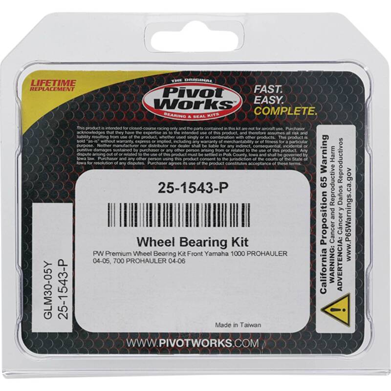 Pivot Works Yamaha Wheel Bearing Kit Premium Bearings