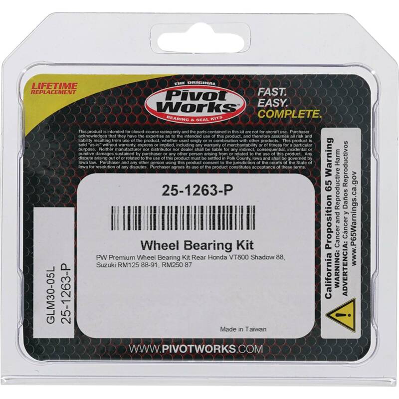 Pivot Works Honda, Suzuki Wheel Bearing Kit Premium Bearings