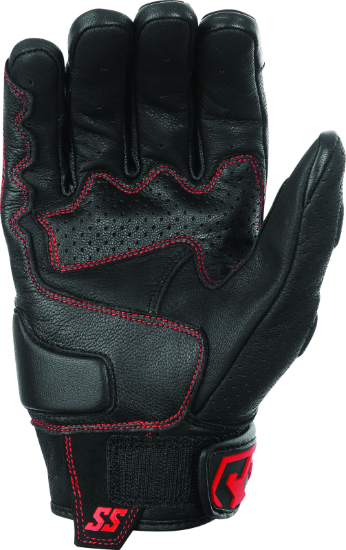 Speed and Strength Twist of Fate Leather Gloves Black/Red - Small