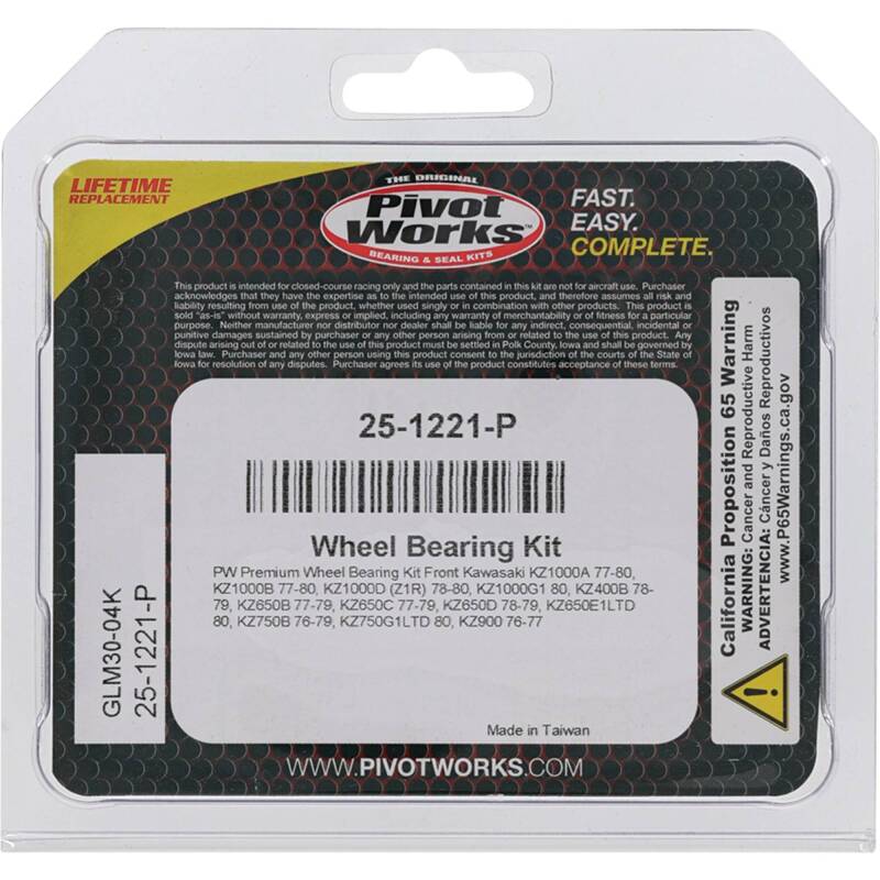Pivot Works Kawasaki Wheel Bearing Kit Premium Bearings