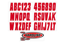 Load image into Gallery viewer, Hardline Boat Lettering Registration Kit 3 in. - 350 Red Solid