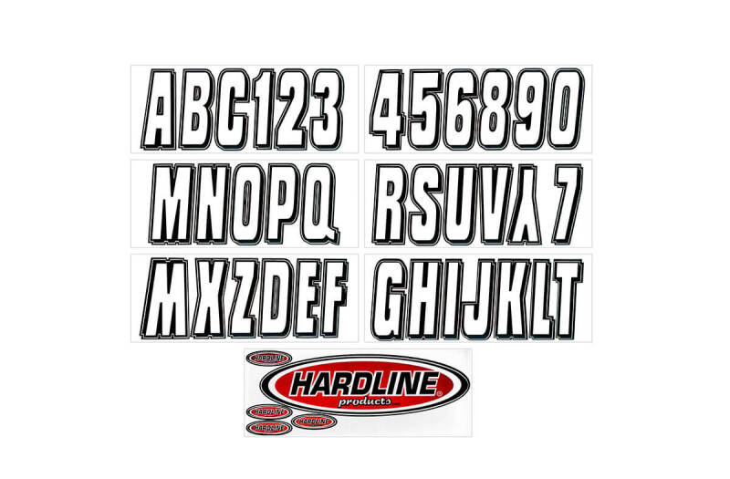 Hardline Boat Lettering Registration Kit 3 in. - 320 Silver/Black