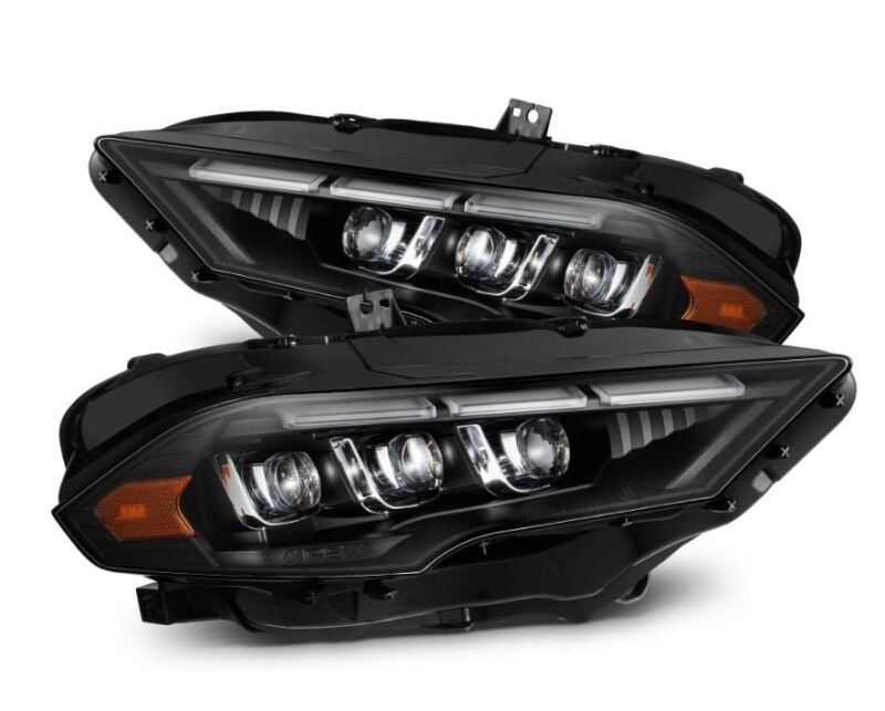 AlphaRex 18-20 Ford Mustang NOVA LED Proj Headlights Black w/Activ Light/Seq Signal/Switch DRL