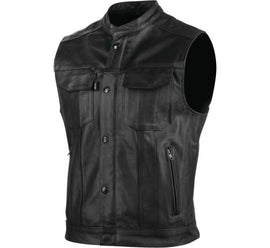 Speed and Strength Band Of Brothers Leather Vest Black Md