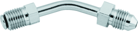 Twin Power Chrome Brake Fitting Male 3/8-24 Inverted Flare to AN-3 Male 45 Degree Adaptor Tube