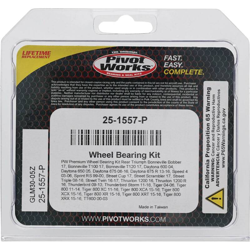 Pivot Works Triumph Wheel Bearing Kit Premium Bearings