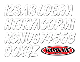 Hardline Boat Lettering Registration Kit 3 in. - 400 White Solid
