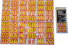 Load image into Gallery viewer, Hardline Snowmobile Lettering Registration Kit 2 in. - 500 Yellow/Red