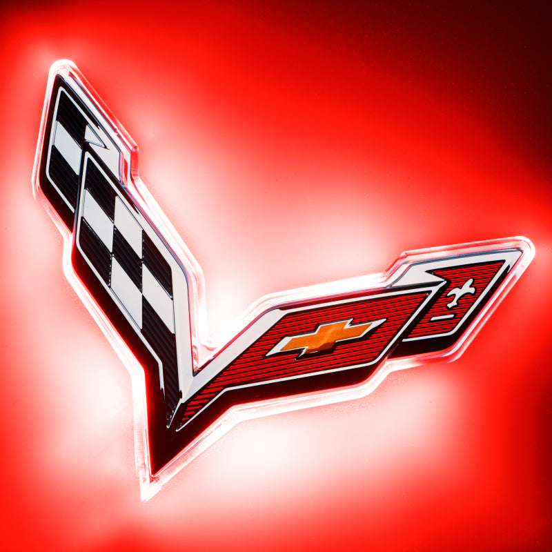 Oracle Corvette C7 Rear Illuminated Emblem - Dual Intensity - Red NO RETURNS