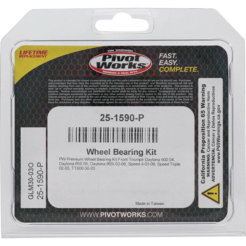 Pivot Works Triumph Wheel Bearing Kit Premium Bearings