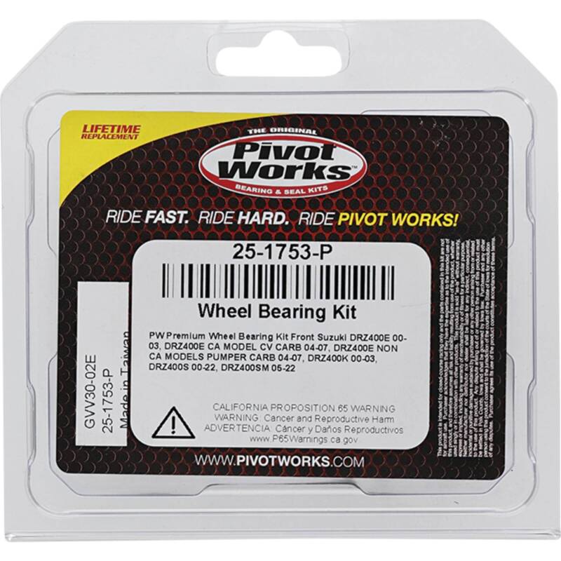 Pivot Works Suzuki Wheel Bearing Kit Premium Bearings
