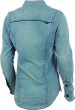 Load image into Gallery viewer, Speed and Strength Speed Society Armored Moto Shirt Denim Blue Womens - XS