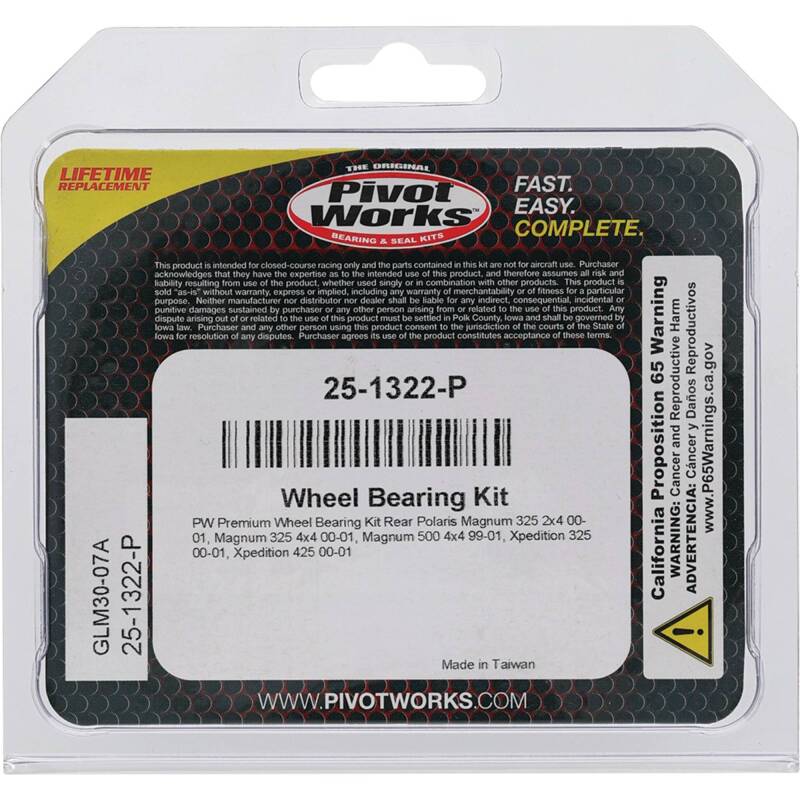 Pivot Works Polaris Wheel Bearing Kit Premium Bearings
