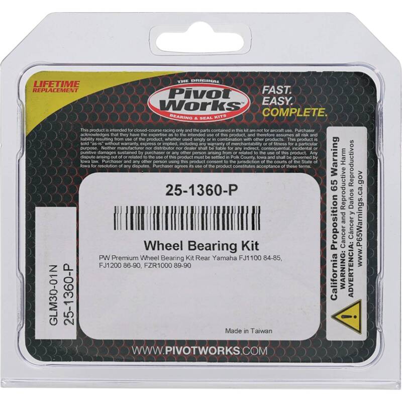 Pivot Works Yamaha Wheel Bearing Kit Premium Bearings