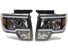 Load image into Gallery viewer, Raxiom 09-14 Ford F-150 Axial Series Headlights w/ LED Bar- Blk Housing (Clear Lens)