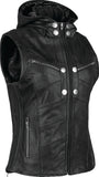 Speed and Strength Hells Belles Leather Vest Black Womens - Large