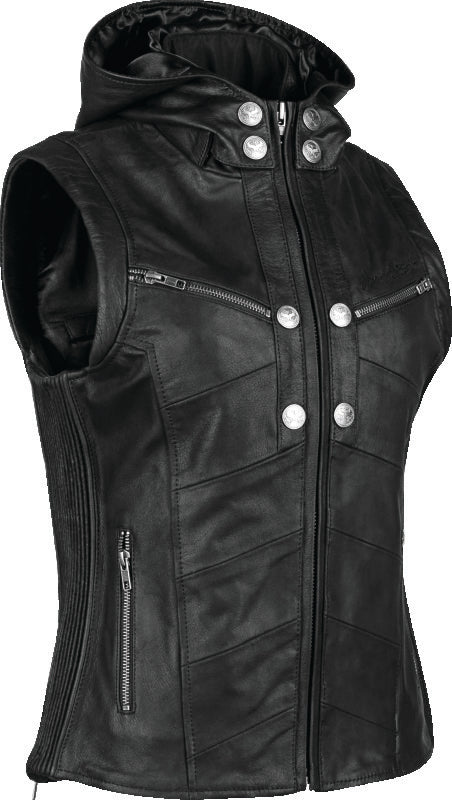 Speed and Strength Hells Belles Leather Vest Black Womens - Medium