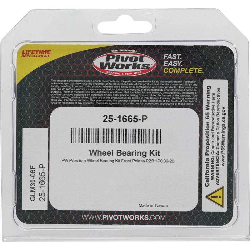 Pivot Works Polaris Wheel Bearing Kit Premium Bearings