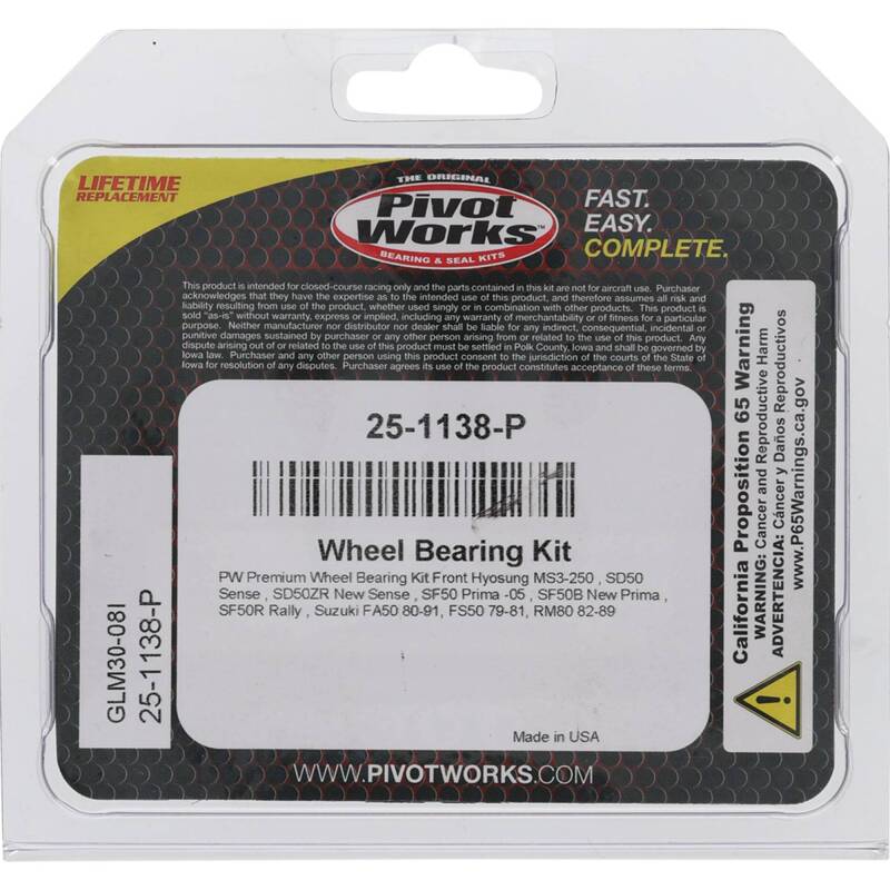 Pivot Works Hyosung, Suzuki Wheel Bearing Kit Premium Bearings