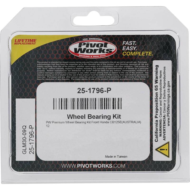 Pivot Works Honda Wheel Bearing Kit Premium Bearings