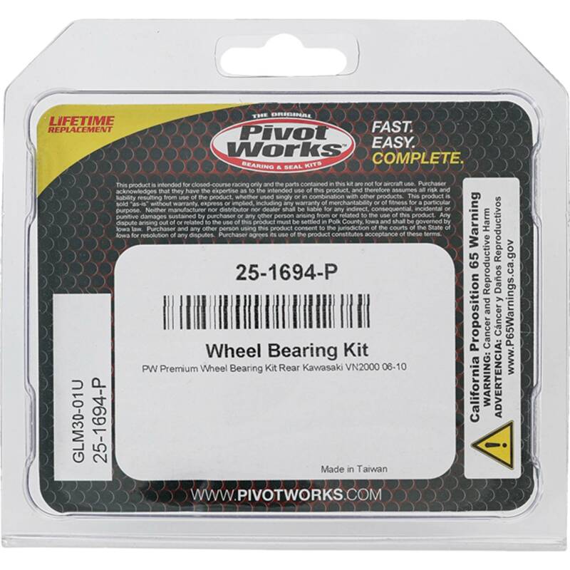 Pivot Works Kawasaki Wheel Bearing Kit Premium Bearings