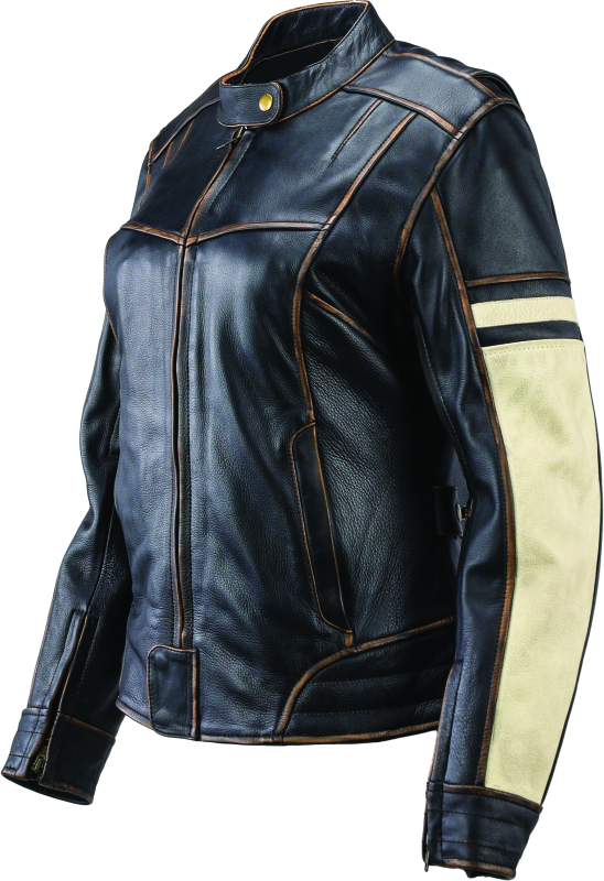 Kuryakyn Leather By River Road Dame Vintage Leather Jacket Black Womens - Small