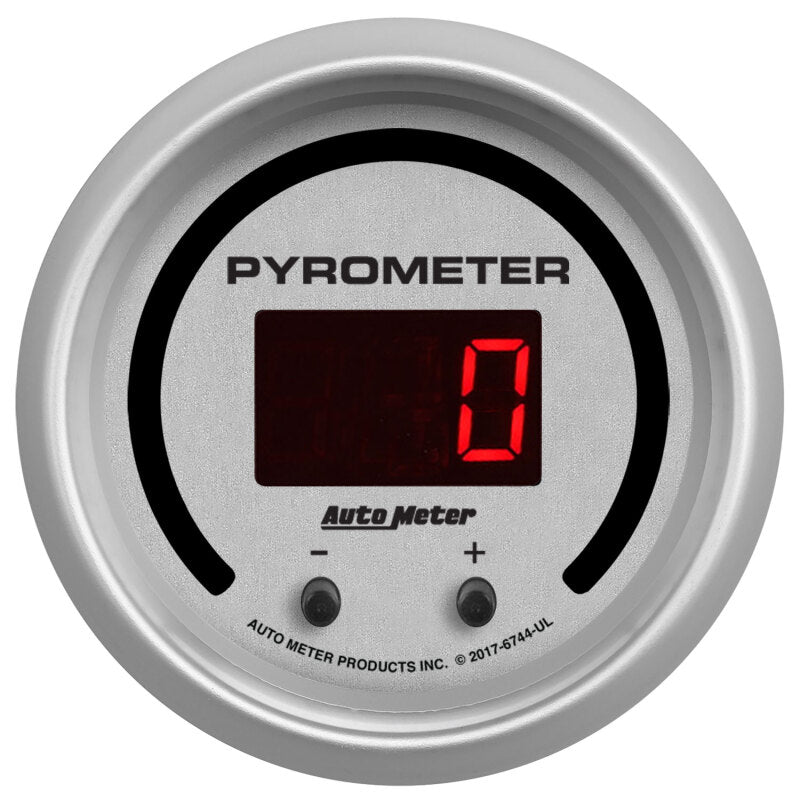 Autometer 52.4mm Silver Two Channel 0-2000 Degree Pyrometer (EGT) Ultra-Lite Elite Digital Gauge