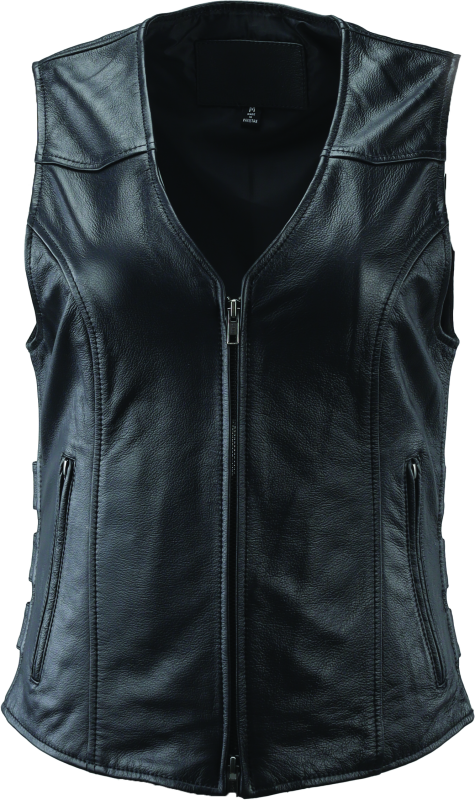 Kuryakyn Leather By River Road Plains Leather Vest Black Womens - Medium