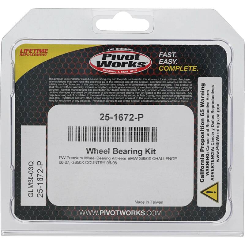 Pivot Works BMW Wheel Bearing Kit Premium Bearings
