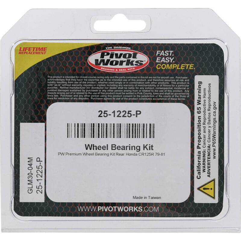 Pivot Works Honda Wheel Bearing Kit Premium Bearings