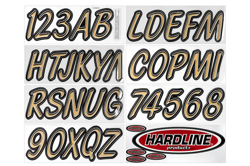 Hardline Boat Lettering Registration Kit 3 in. - 400 Brown/Black